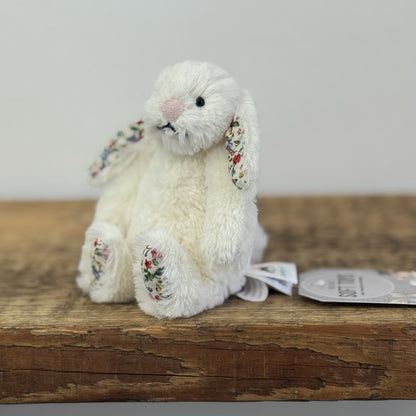 Jellycat Tiny Cream Blossom Bunny- Mini Cream Bunny Blossom/Floral Ears 5"