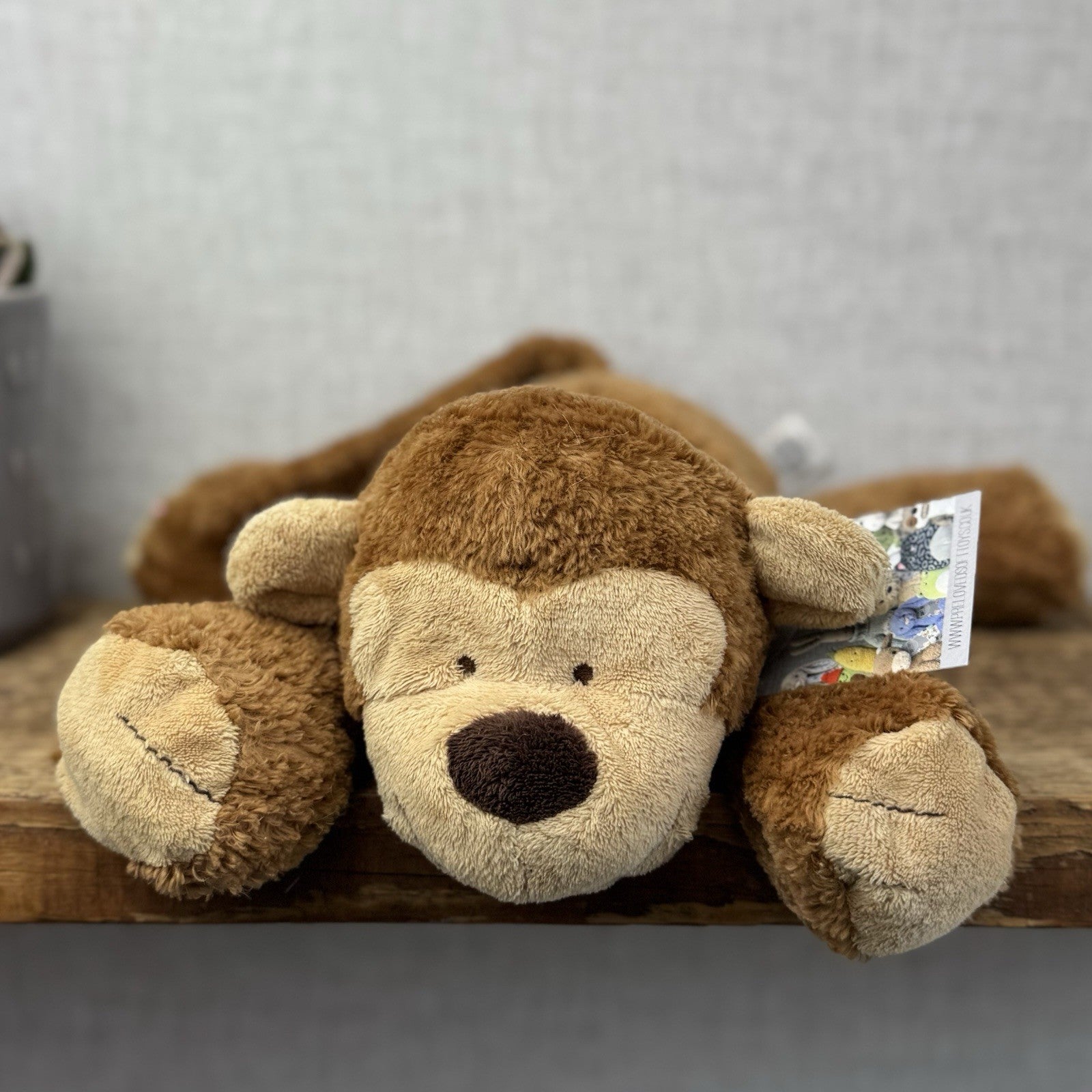 Marks & Spencers Large Plush Soft Toy Vintage Monkey Beanie M&S 8339249