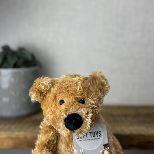 Jellycat  Tumbler Bear - Golden Scruffy Bunglie Style Bear Beanie Plush 10” NWOT