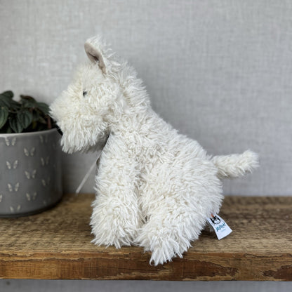 Jellycat Munro - Munro White Scottie Dog Soft Toy Beanie Retired 12”