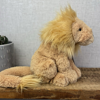 Jellycat Leonardo Lion Medium Wild CatTail - Sitting Lion Beanie Plush Retired