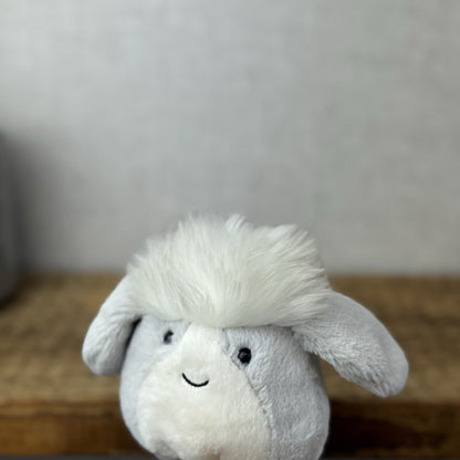 Jellycat Amuseabean Sheepdog  - Small Grey Beanie Dog Soft Toy Retired NWOT 5”