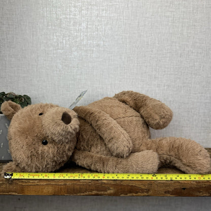 Jellycat Large Cocoa Bear - Big Brown Textured Bear Beanie Retired Large 17"