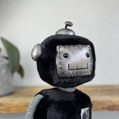 Jellycat Big JellyBot - Black Robot Beanie Soft Rare & Retired Larger Size 16”