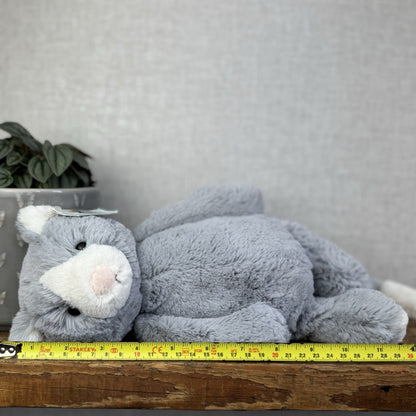 Jellycat Medium Bashful Cat - Grey/White Medium Kitten Plush - With Tags