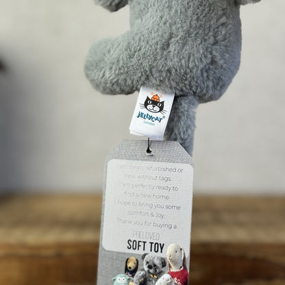 Jellycat Diddle Elephant - Tiny Grey Fluffy Elephant Plush Toy Beanie Mini 5"