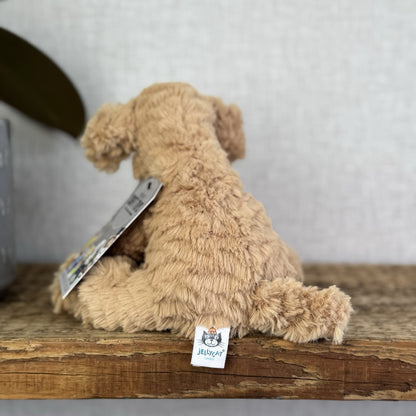 Jellycat Small Fuddlewuddle Puppy - Small Sitting Textured Honey Dog Retired 6"