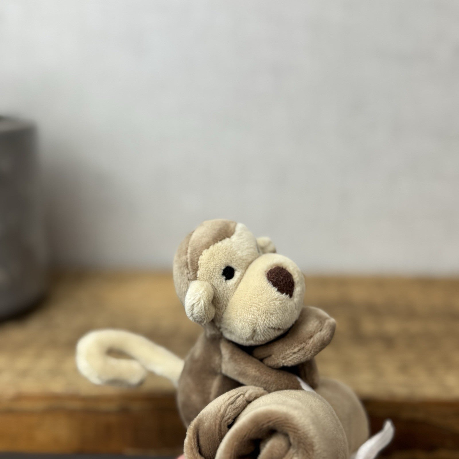 Jellycat My First Monkey Soother - Monkey Comforter Toy (no Box) Brown Velour 8”