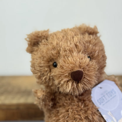 Jellycat Little Bear - Retired Brown Bear Curly Hair Beanie Soft Toy 7" 