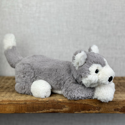 Jellycat Small Hudson Husky - Grey Laying Husky Beanie Soft Toy Retired 11"