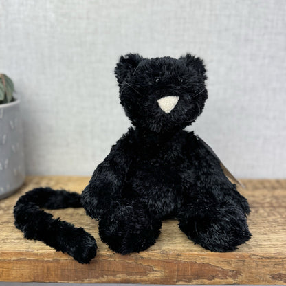 Jellycat Tumbler Cat  - Black Scruffy Bunglie Style Kitten Beanie Plush 10” NWOT
