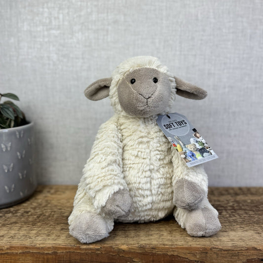 Jellycat Medium Fuddles Sheep Lamb Textured Zara Edition Soft Toy Beanie 12"