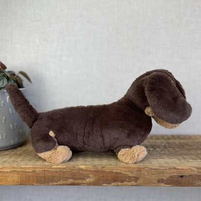 Jellycat Otto Sausage Dog - Brown/tan Sausage Dog Beanie Soft Toy Plush 14"
