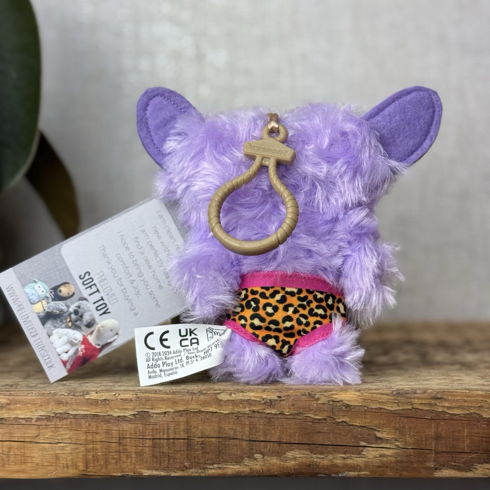 Fuggler Budgie Fuggler Grin Grin Keyring - Lilac Fluffy Fuggler Monster Clip 5”