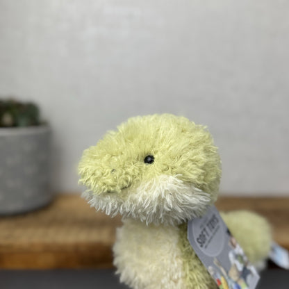 Jellycat Little Snake - Fluffy Light Green Snake Beanie Plush Curly Hair 7”