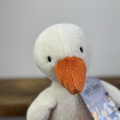 Jellycat Nimbus Duck - Small Short Fur Cream Duckling Soft Toy Retired 10"