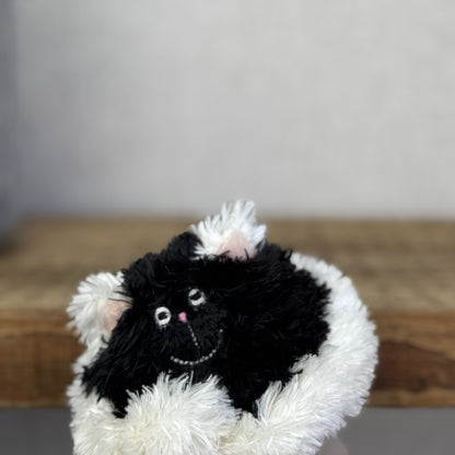 Jellycat Furry Curlikitty Black - New With Damaged Paper Tags Vintage Tiny 4”