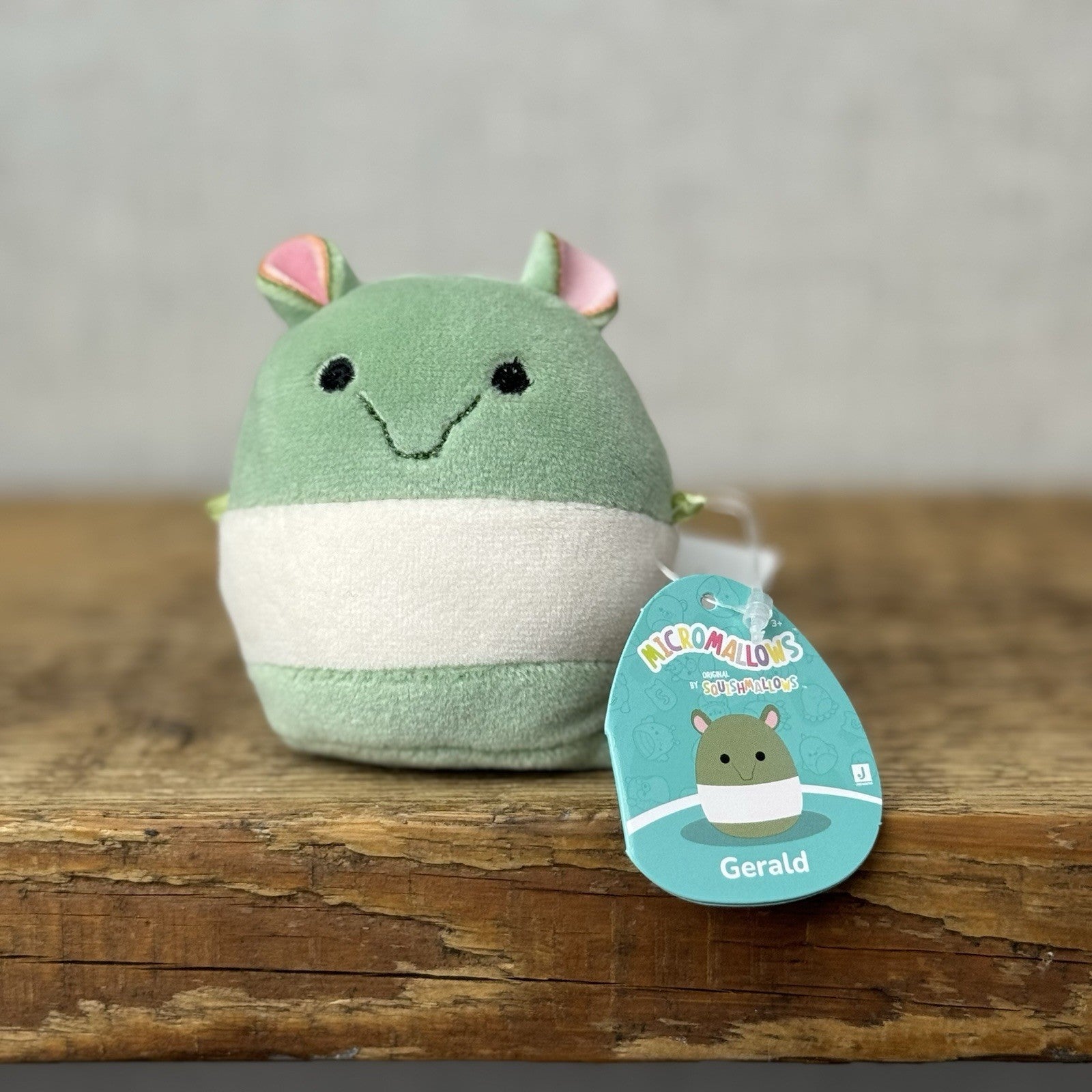 Squishmallow Micromallow With Tag - Gerald The Olive Mini Squish Soft Toy 3"