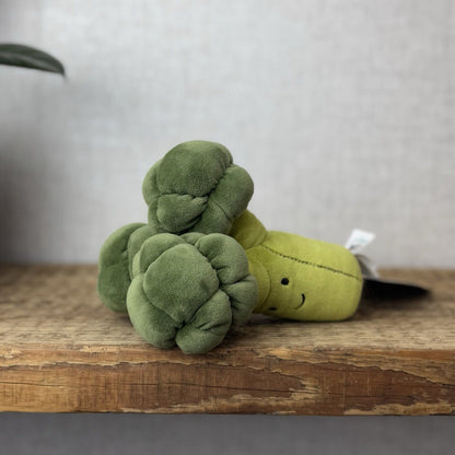 Jellycat Vivacious Broccoli - Soft Toy Food Play Vegetables Suede Beanie 8”