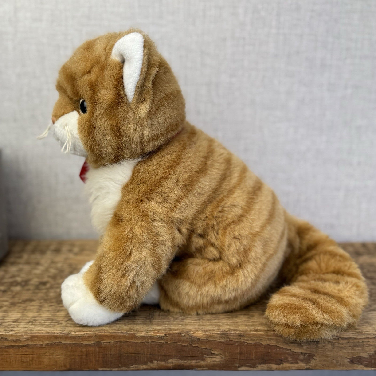 TY Classic Plush "Kitty" Orange Ginger Tabby Cat Beanie Large Seated Retired