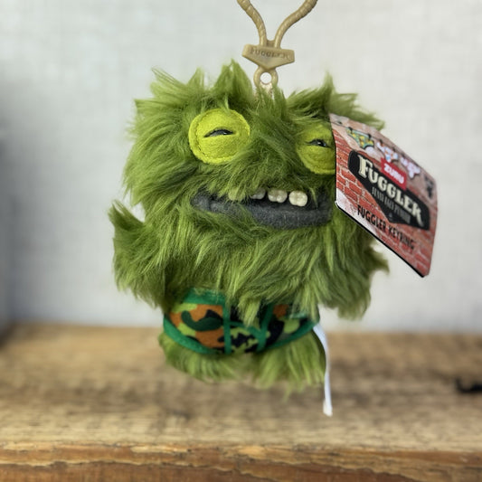 Fuggler Keyring Plush Bag Clip Toy - Mini Underoo Mcgoo Green Series 4 NWT