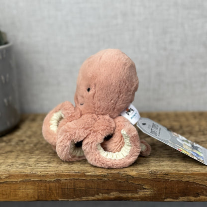 Jellycat Baby Odell Octopus - Small Pink Soft Toy Mini Octopus Beanie Plush 5"