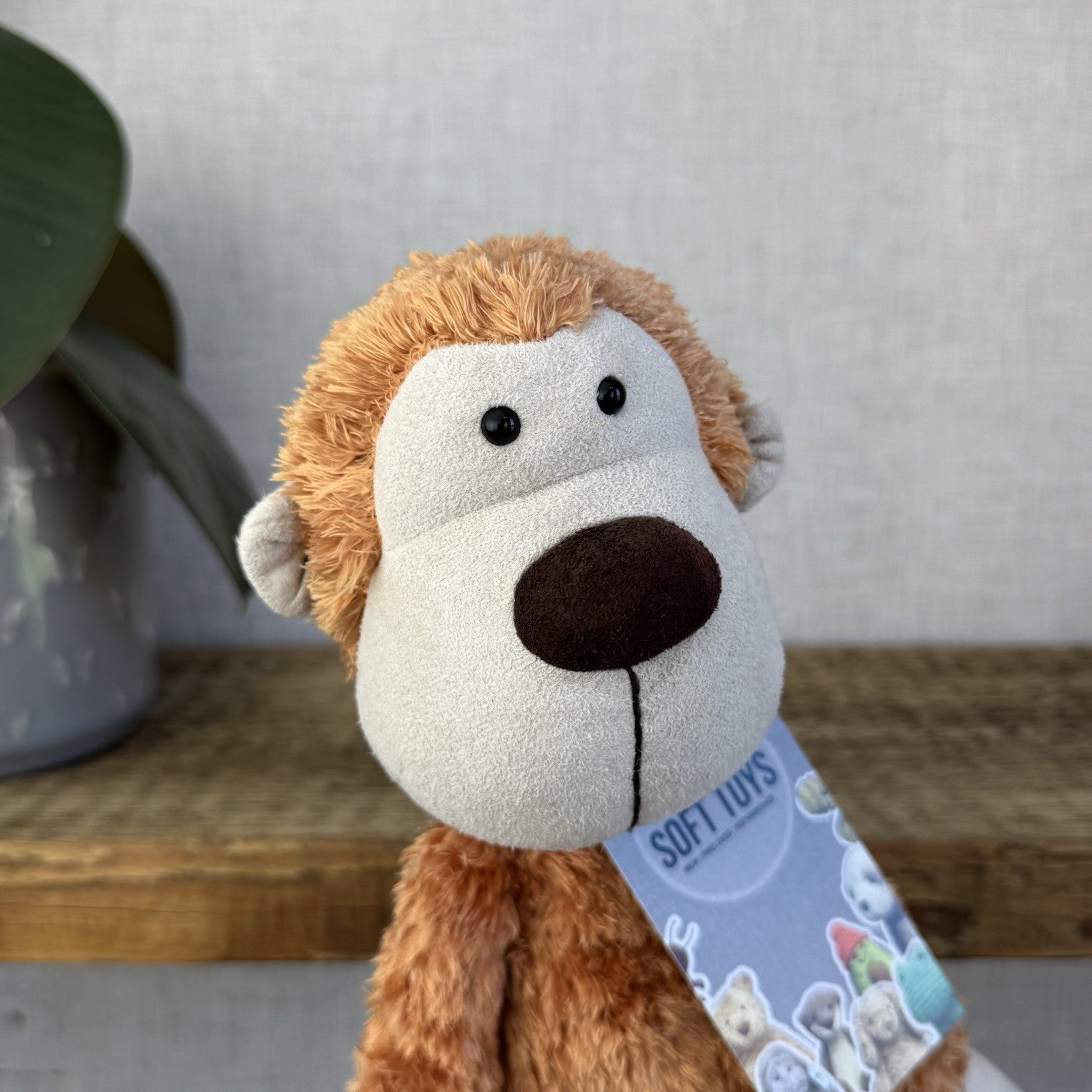 Jellycat Doolally Monkey Chimp Vintage Fluffy Orange Monkey Beanie Plush