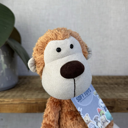 Jellycat Doolally Monkey Chimp Vintage Fluffy Orange Monkey Beanie Plush
