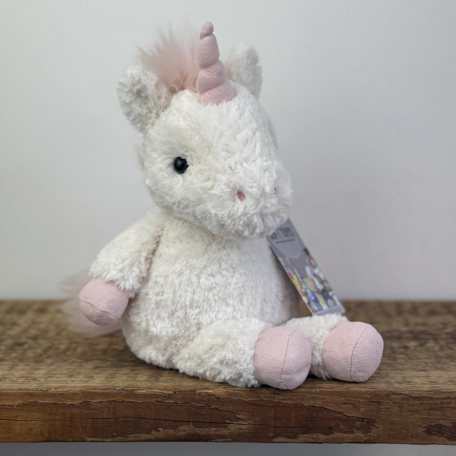 Jellycat Flossie Unicorn - White Unicorn Pink Fluffy Tail Beanie Retired 11"