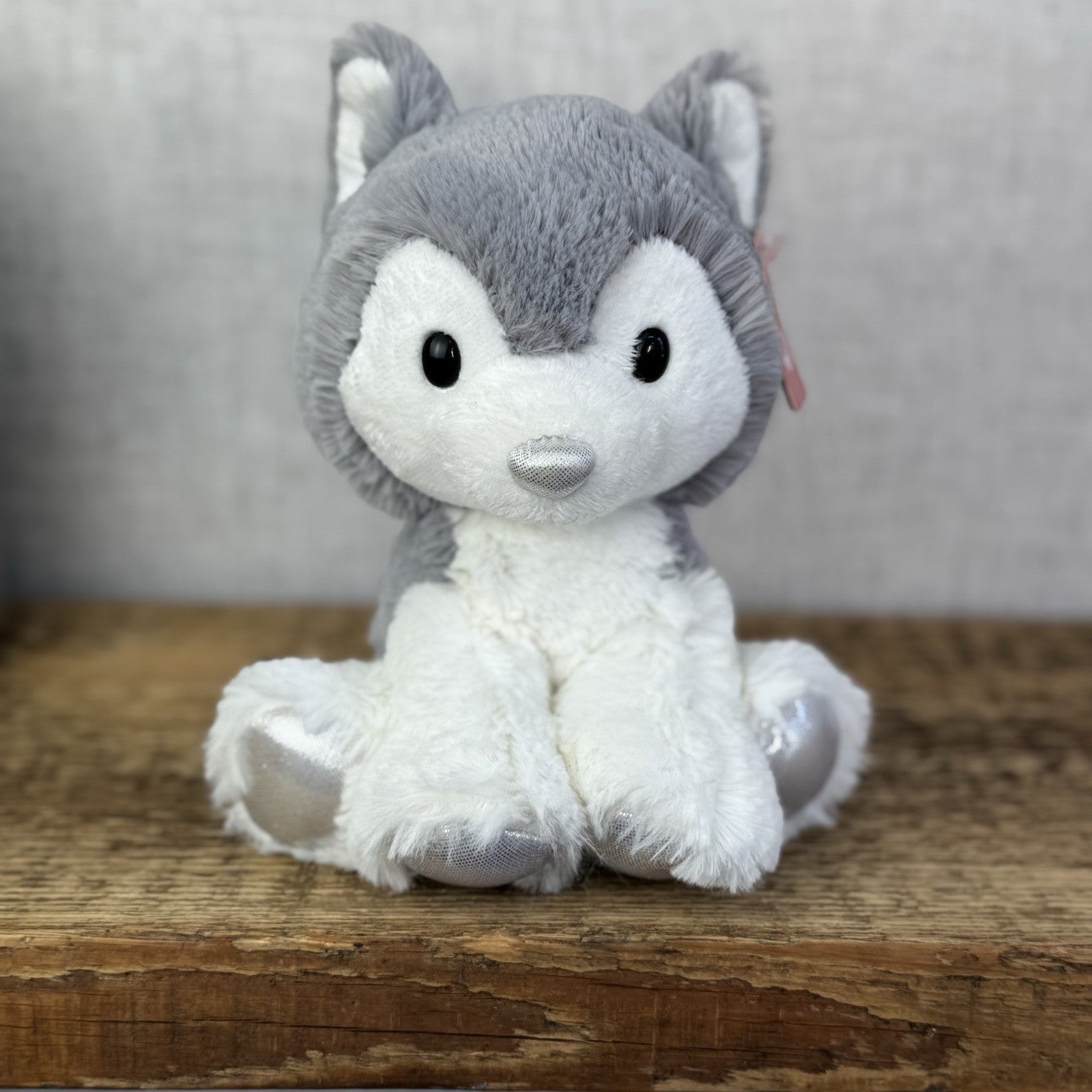 Aurora Glitzy Tots Husky Dog Soft Toy - Mini Husky Plush Grey/white/silver New