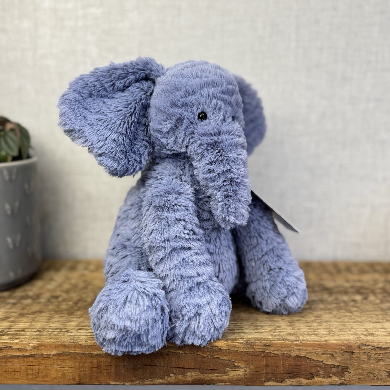 Jellycat Medium Fuddlewuddle Elephant Blue - Blue Sitting Ele Retired 8" (#2)
