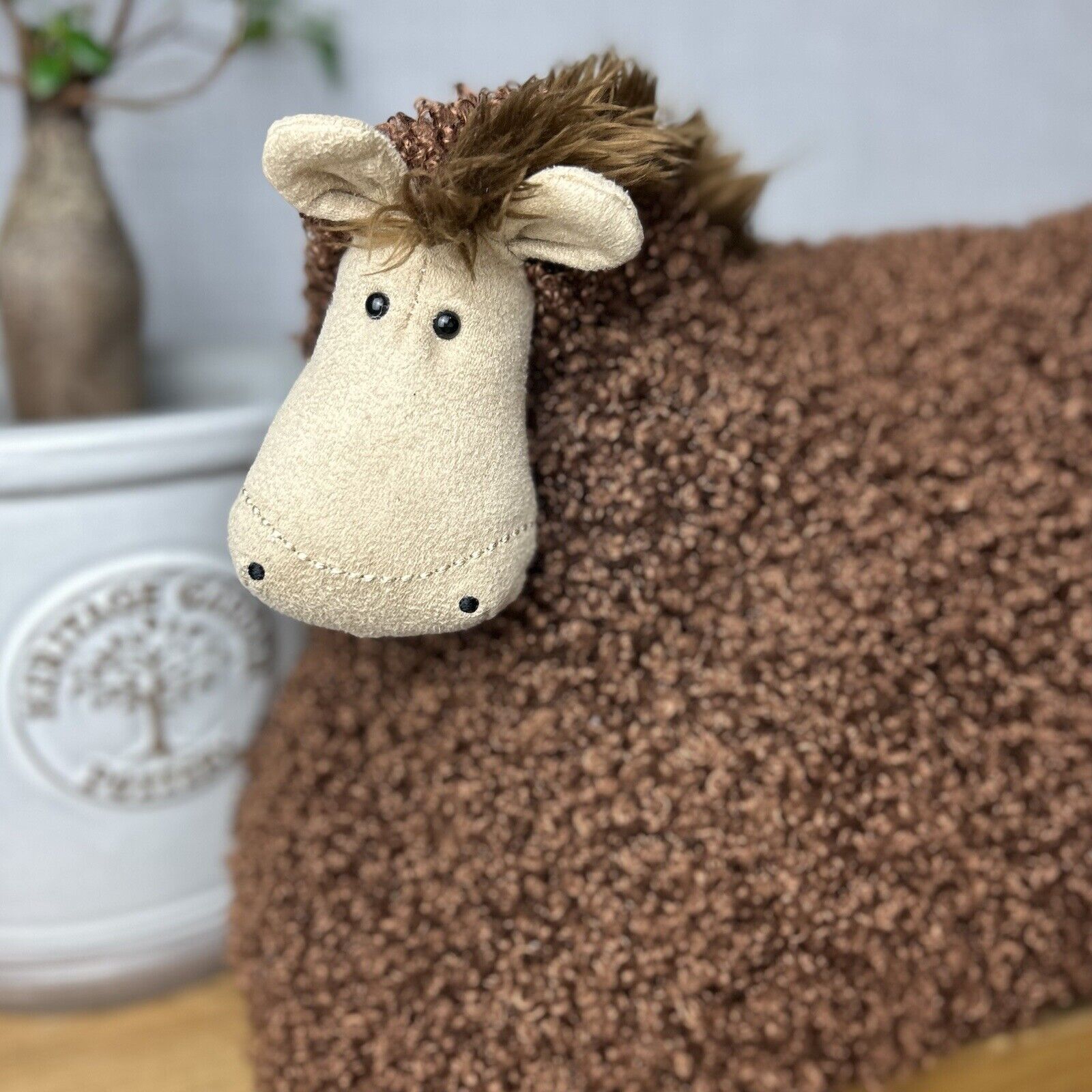 Jellycat Cushillow Horse - Pony/Horse Cushion - Curly Horse Pillow - RARE