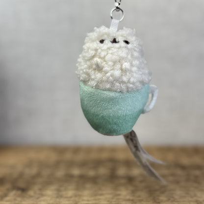 Gund Pusheen Cat Keyring - Stormy Latte Matcha Keyring Cafte Cat NWOT 