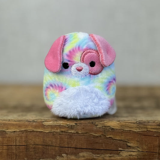 Squishmallow Squishville -Shena Tie Dye Dog Pink/Blue  (Multi Buy Discount)