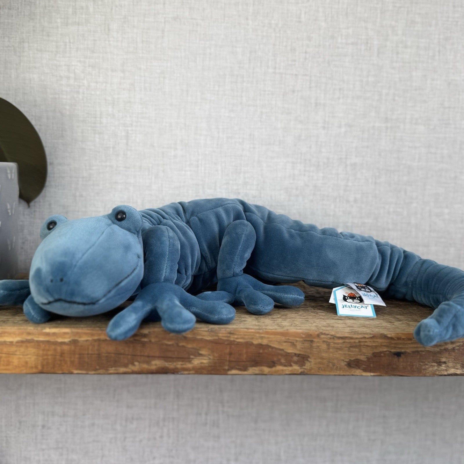 Jellycat Zigzag Gecko - Blue Velour Large Beanie Lizard Rare With Tags 22"