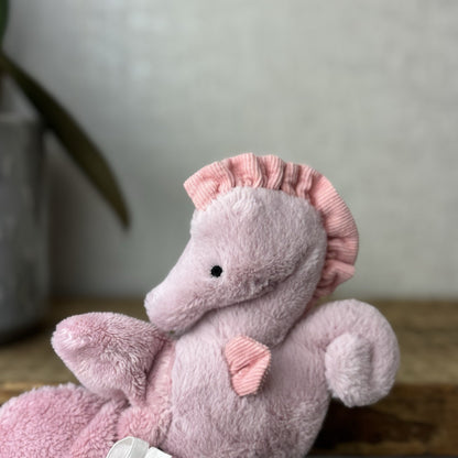 Jellycat Sienna Pink Seahorse Soother - Pink Comfort Blanket Soother Retired