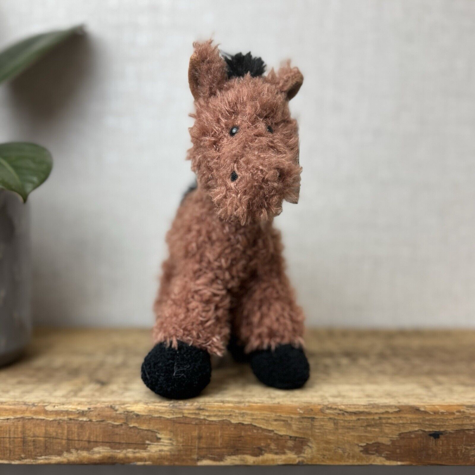 Jellycat Small Caffuffle Pony - Small Curly Hair Horse Brown Retired Rare New 7"