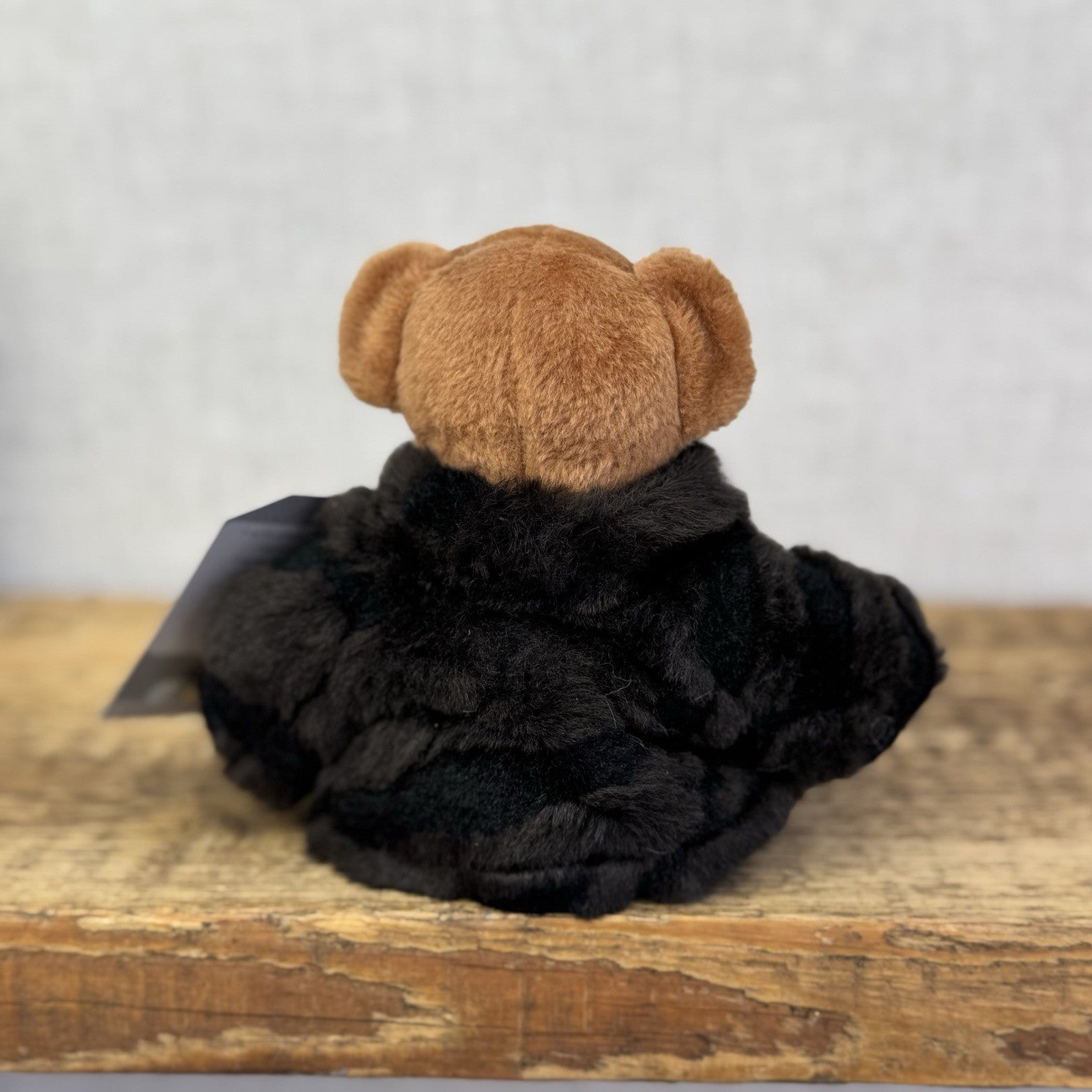 Russ Berrie Fortuna Teddy Bear - Small Beanie Bear Black Fur Coat Rare Mini 7"