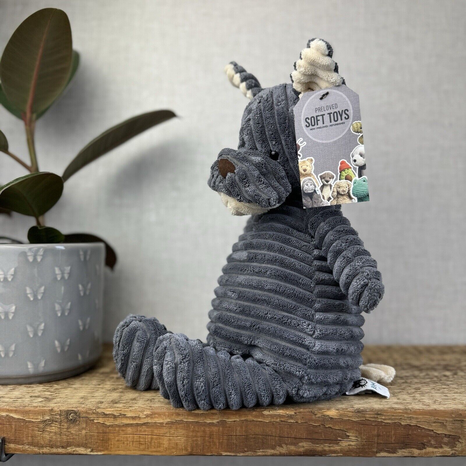 Jellycat Cordy Roy Gray/Grey Puppy Dog - French Bulldog Plush Corduroy 16"