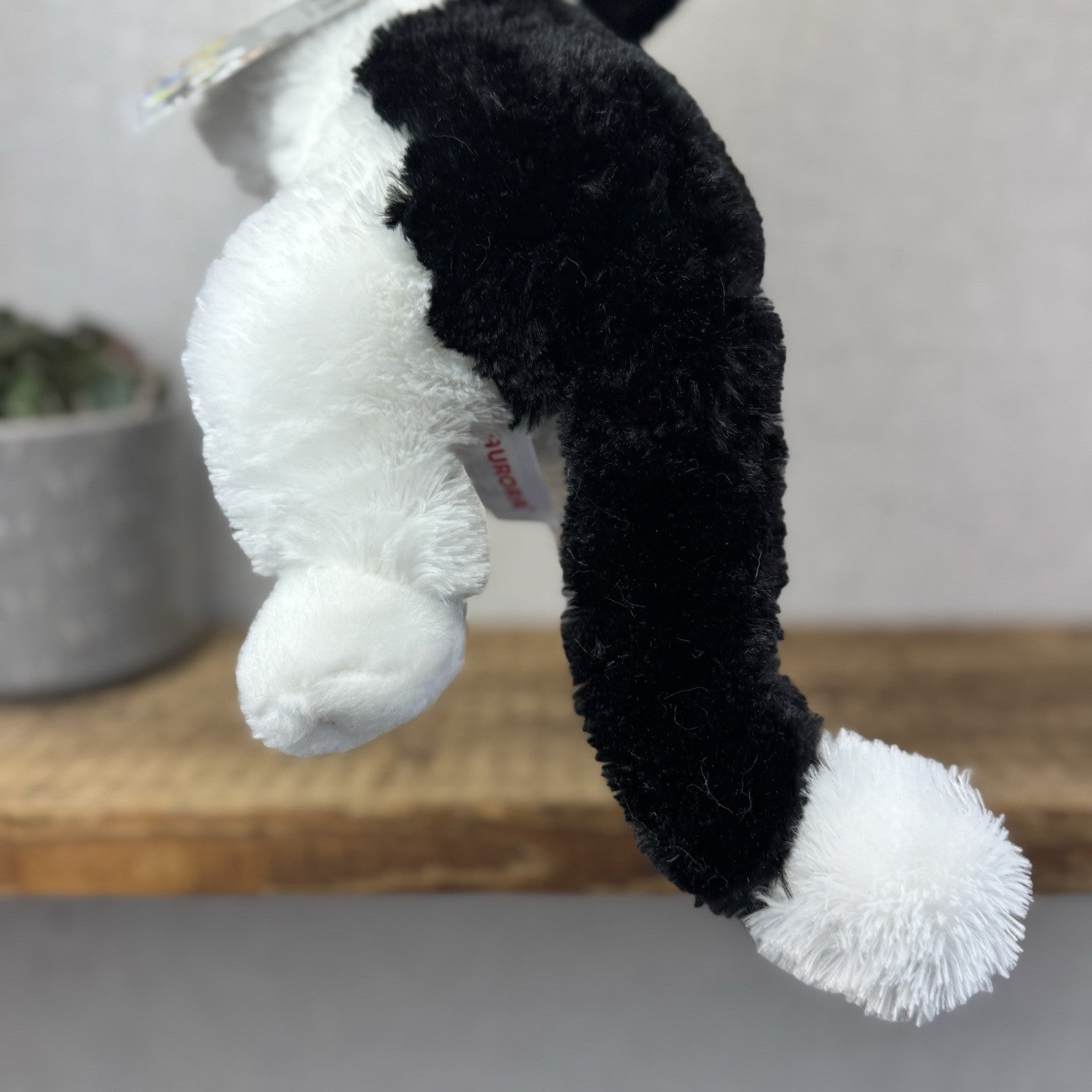 Aurora Flopsies Oreo Cat - Black/White Soft Beanie Floppy Cat Plush 12" 