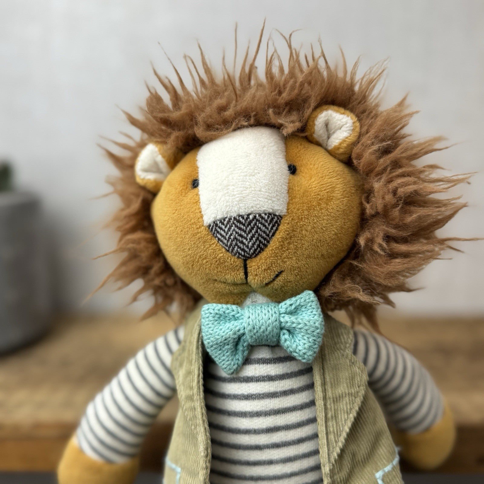 Walton & Co Lion Soft Toy Beanie - Scandi Style Lion In Waistcoat Cute Retired