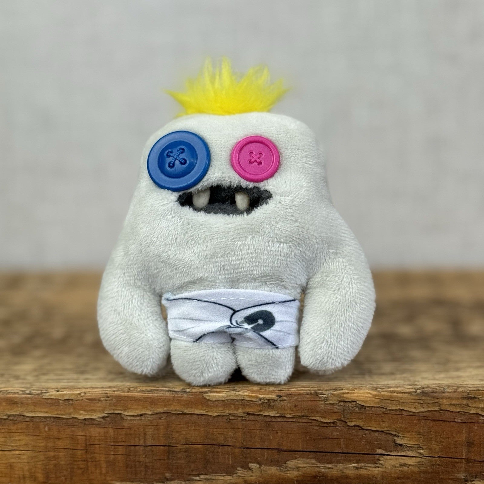 Fuggler Baby Fugg Series 3 Baby Sasquoosh White Button Eyes With Diaper Mini