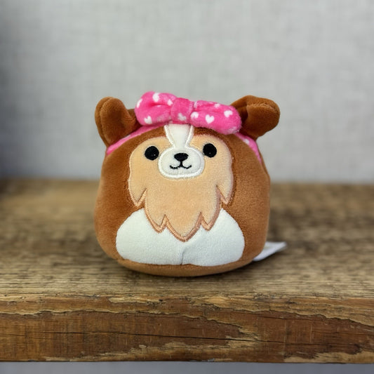 Squishmallow Keyring Clip - Valneintes Andres The Sheltie Clip On Plush Toy 3.5"