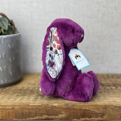 Jellycat Little Bashful Allium Bunny Custom - Blossom Bunny Purple Small NWT 8"