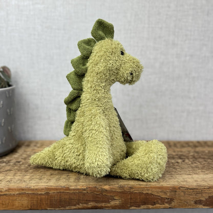 Jellycat Dippy Dinosaur - Sitting Green Curly Textured Dino Plush Rare 12"