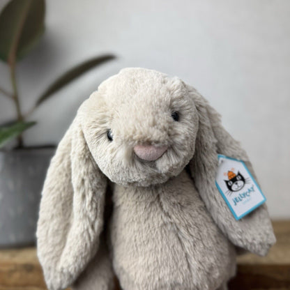 Jellycat Medium Bashful Beige Bunny - Light Brown Bunny Soft Toy Beanie 12” (2)
