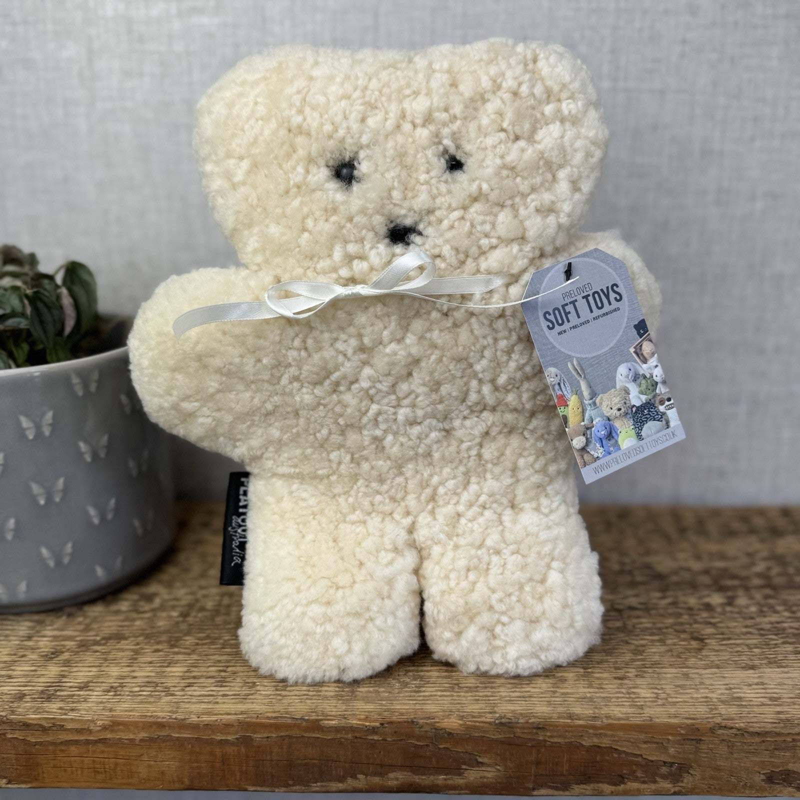 Flat Out Australia Natural Flat Teddy Sheep Fur Baby Teddy Comforter Lovey 11"