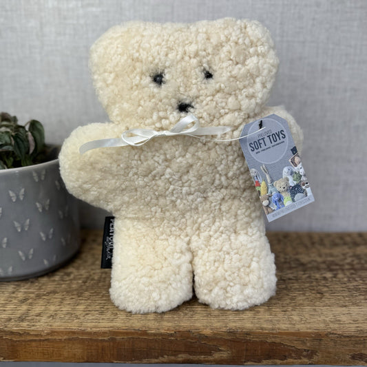 Flat Out Australia Natural Flat Teddy Sheep Fur Baby Teddy Comforter Lovey 11"