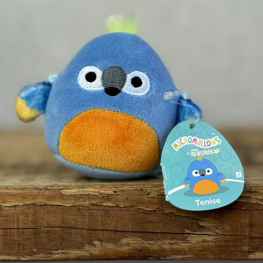 Squishmallow Micromallow With Tag - Blue Parrot Bird Tenise (Multi Buy Discount)