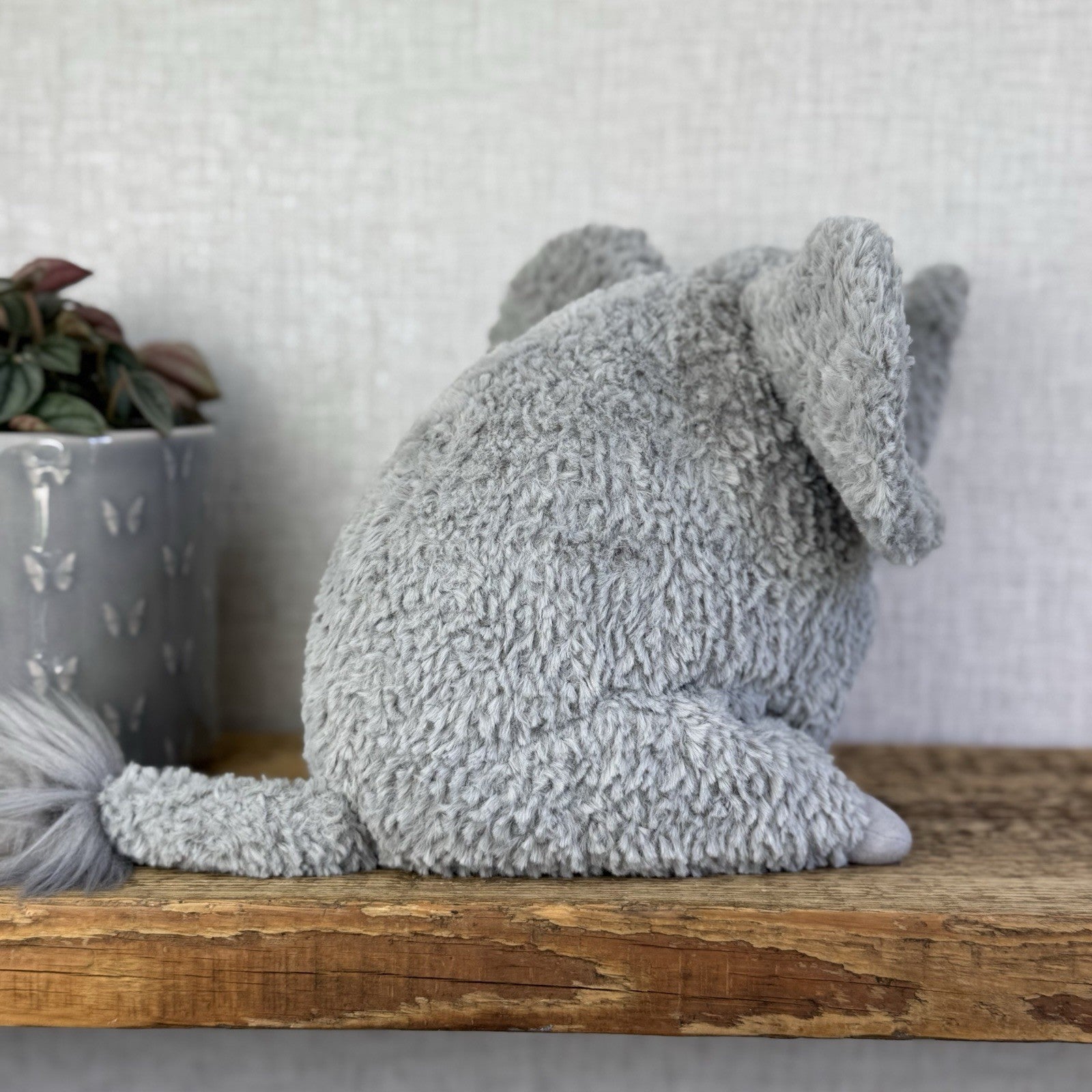 Jellycat Rondle Elephant -  Grey Textured Elelephant Beanie Plush Retired Tags